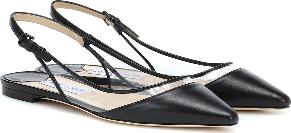 Jimmy Choo Erin leather slingback ballet flats