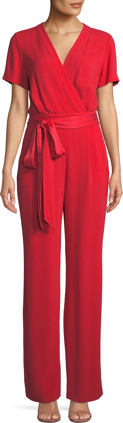 DIANE von FURSTENBERG Purdy New Tie-Waist Wrap Jumpsuit