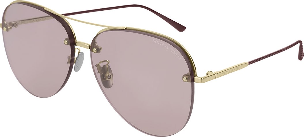 Bottega Veneta Semi-Rimless Aviator Sunglasses