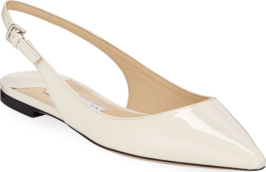 Jimmy Choo Erin Patent Leather Slingback Flats