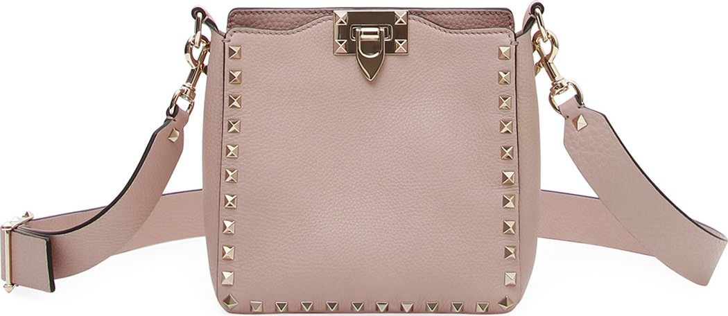 Valentino Rockstud Mini Vitello Stampa Leather Hobo Bag