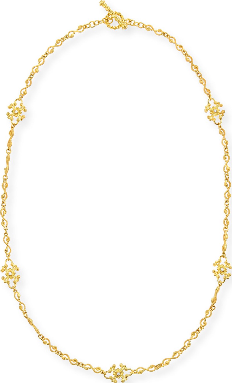 Eli Jewels Aegean 18k Diamond Station Necklace