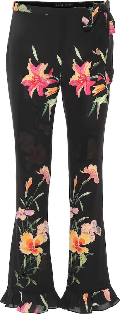 Etro Floral silk pants