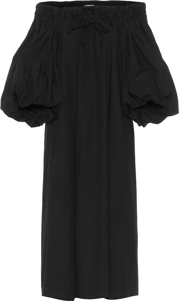 Dries Van Noten Off-shoulder cotton midi dress