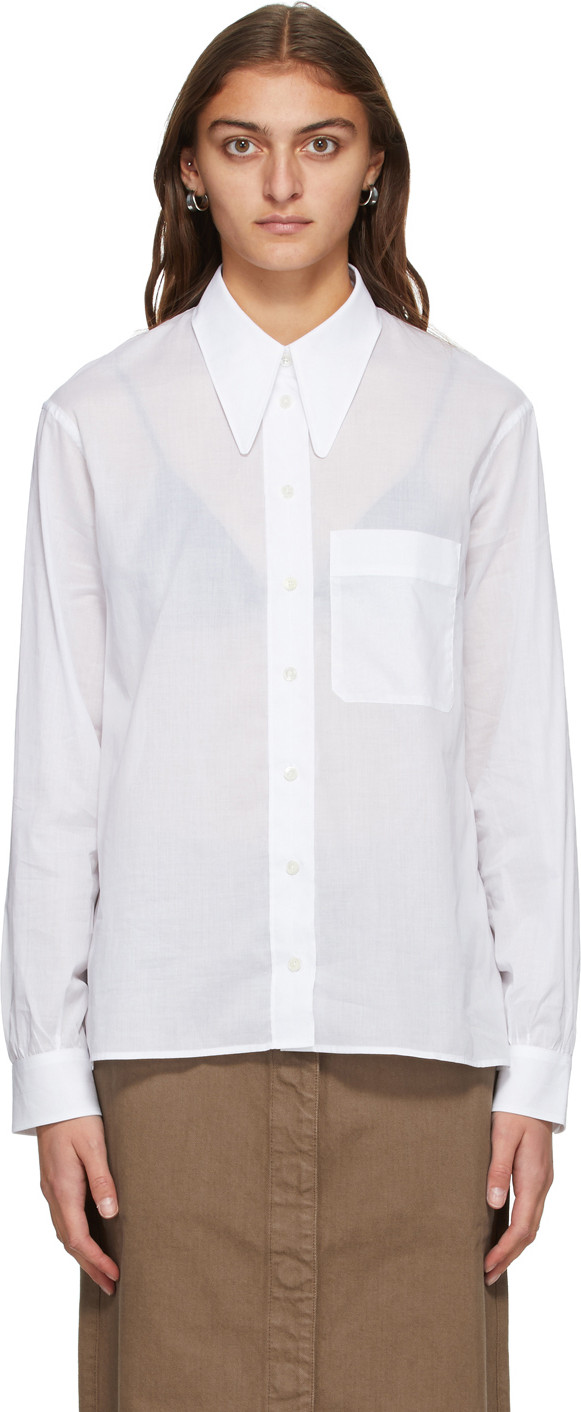 Lemaire - White Pointed Collar Shirt