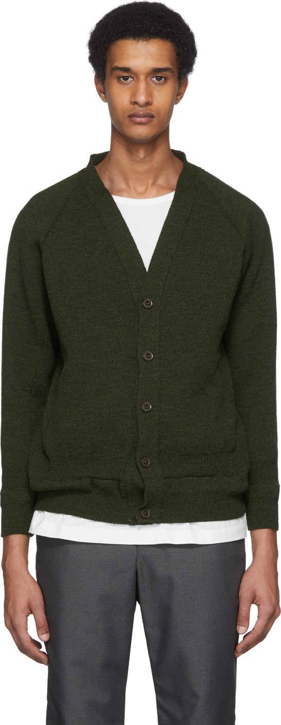 Comme des Garçons Homme Deux Khaki Lochaven Of Scotland Edition Raglan Cardigan