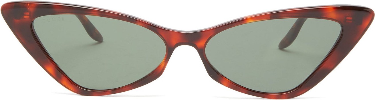 Gucci Tortoiseshell-effect cat-eye acetate sunglasses