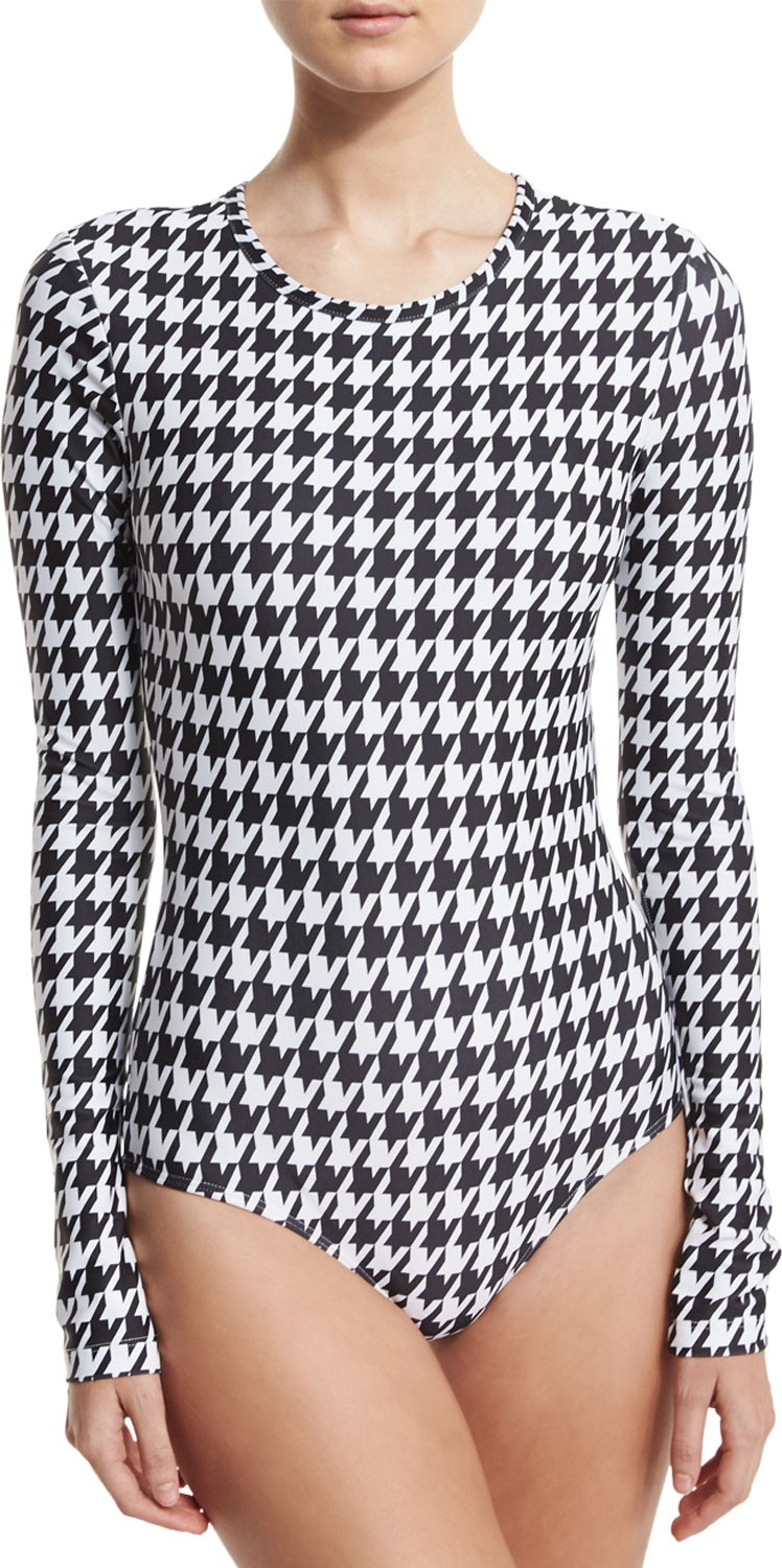 Cover Long-Sleeve One-Piece Swimsuit, Solid or Mesh