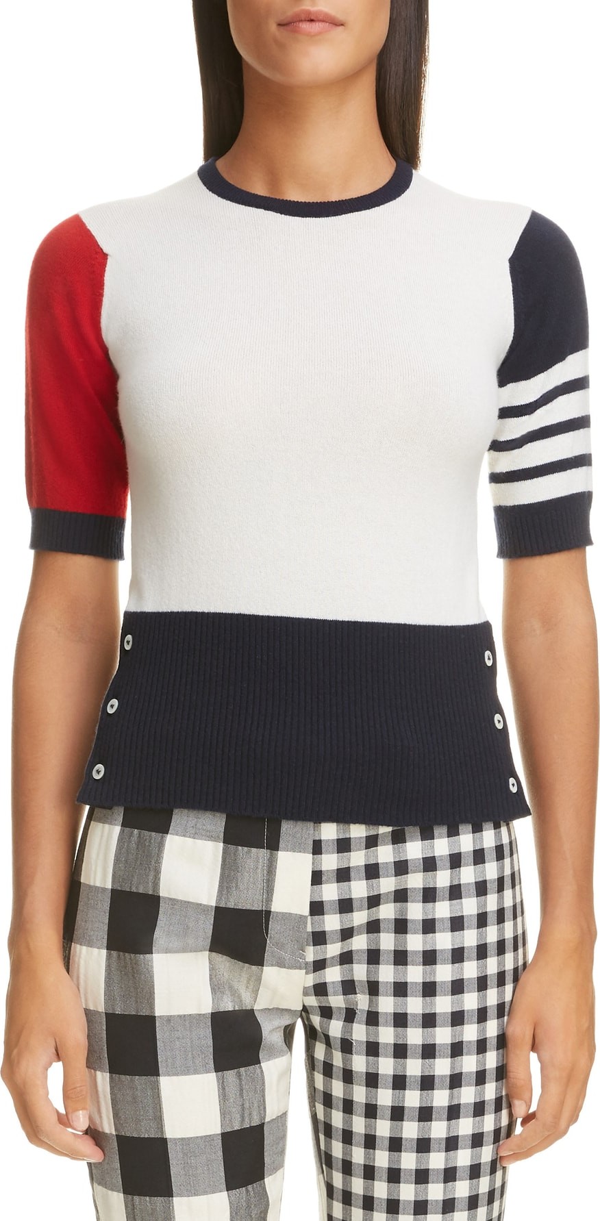 Thom Browne 4-Bar Colorblock Cashmere Sweater