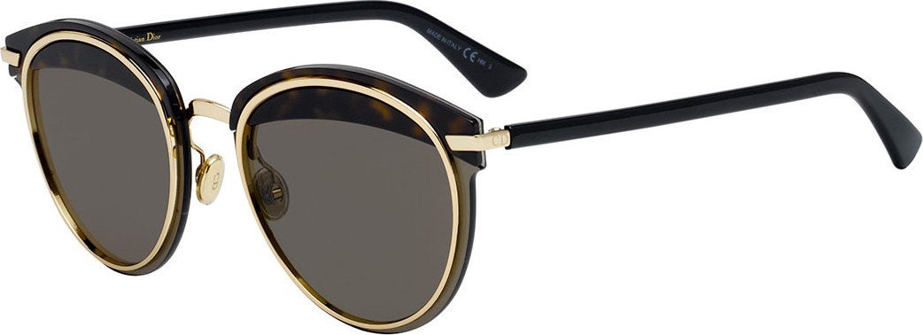 Dior Offset1 Round Rimless Metal Sunglasses