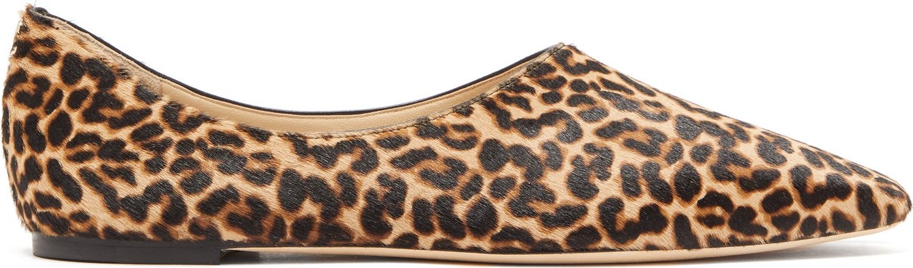 Jimmy Choo Joselyn leopard-print calf-hair ballet flats