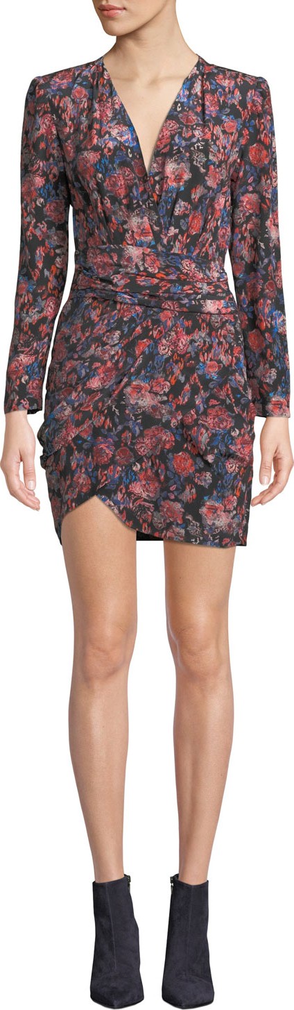 IRO Fling V-Neck Long-Sleeve Tulip Dress