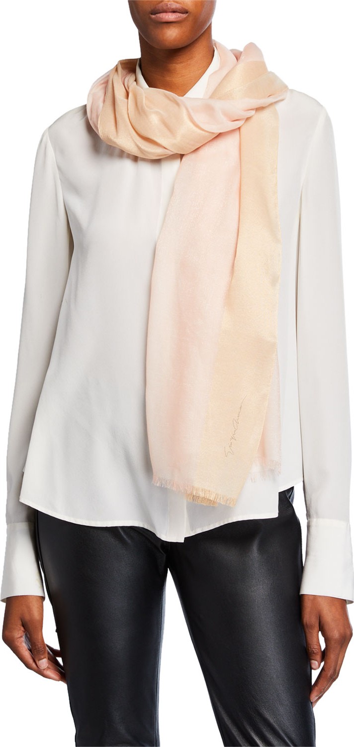 Giorgio Armani Two-Tone Shimmer Scarf, Travertino