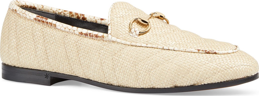 Gucci New Jordaan Straw Loafers