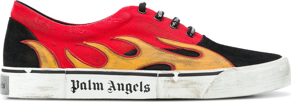 Palm Angels Flame distressed low top sneakers