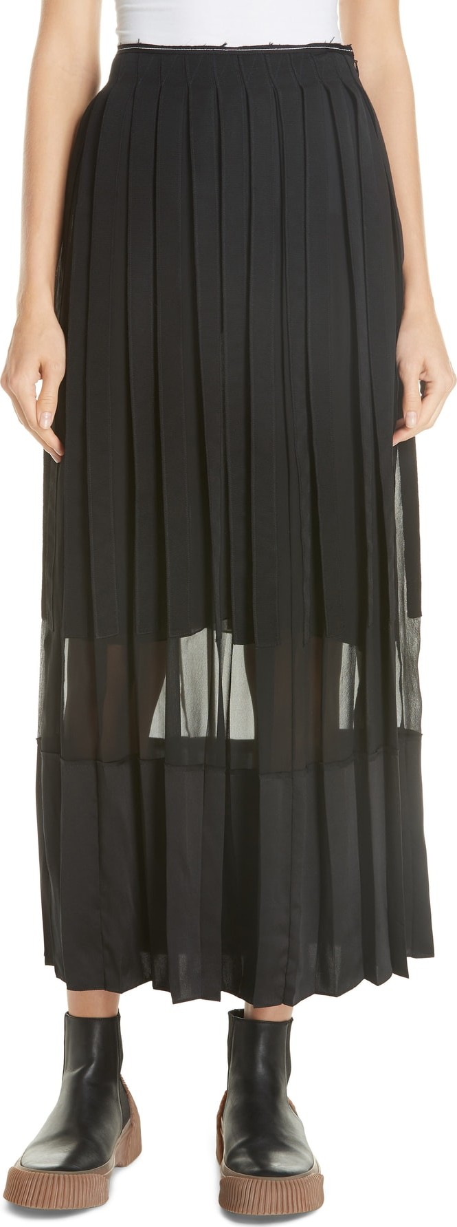 3.1 Phillip Lim Grosgrain Ribbon Pleated Skirt