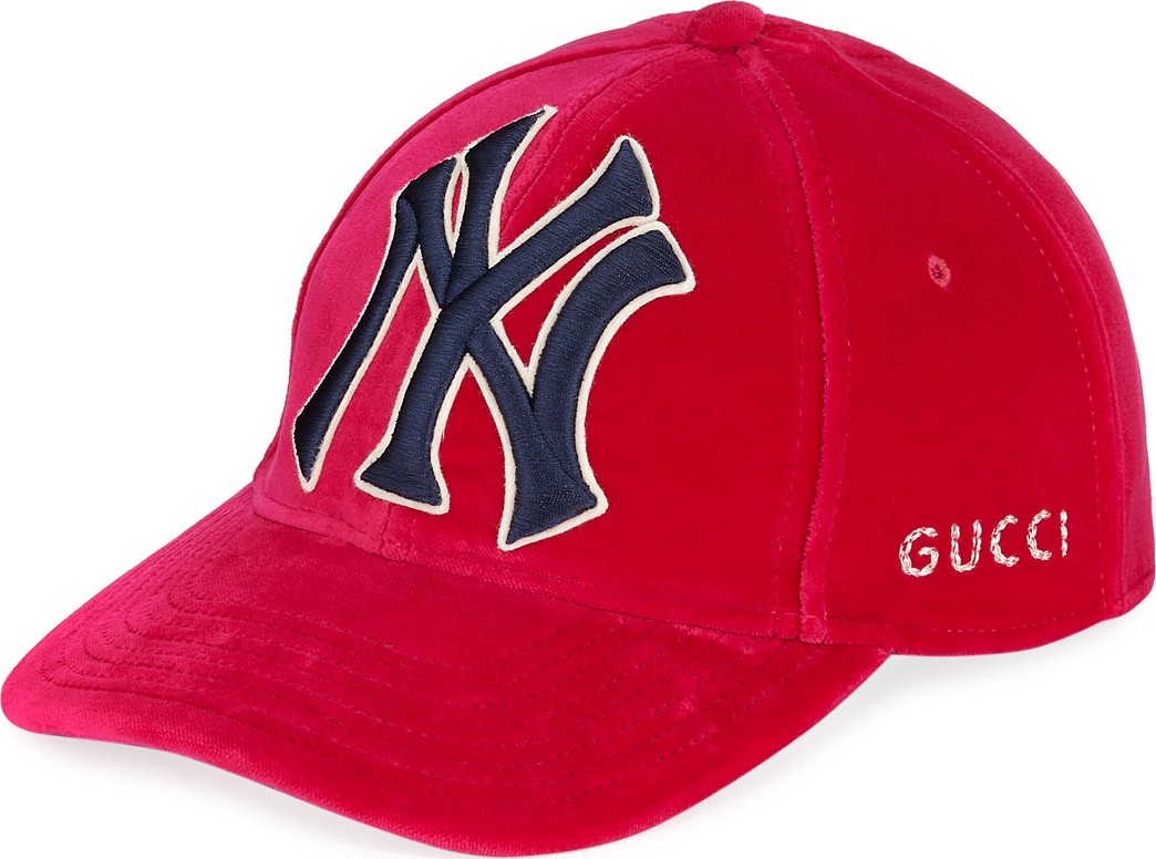 Gucci New York Yankees MLB Patch Velvet Baseball Hat