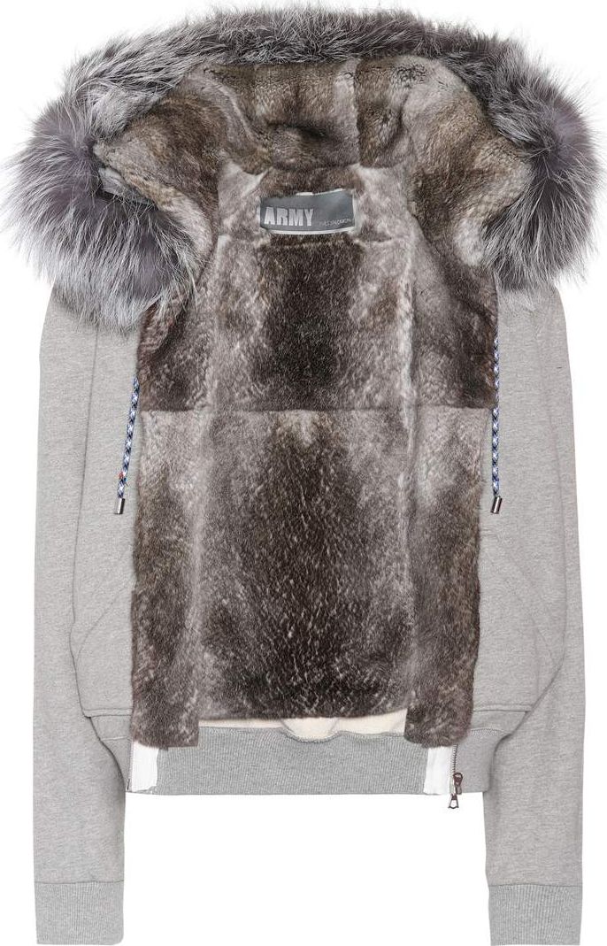 Army By Yves Salomon Fur-lined cotton hoodie