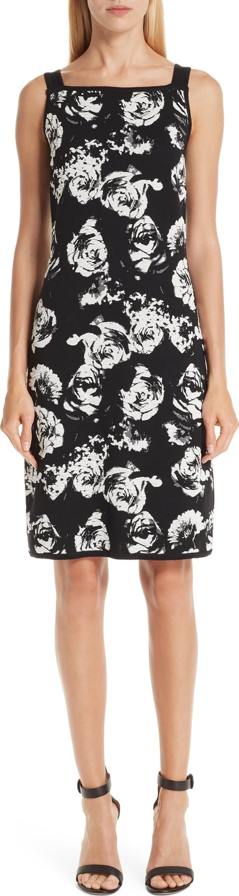 St. John Blister Floral Knit Dress