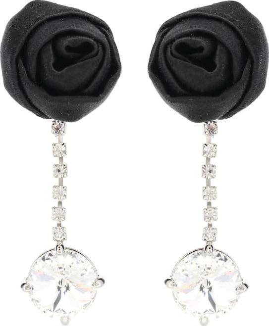 Miu Miu Silk and crystal clip-on earrings