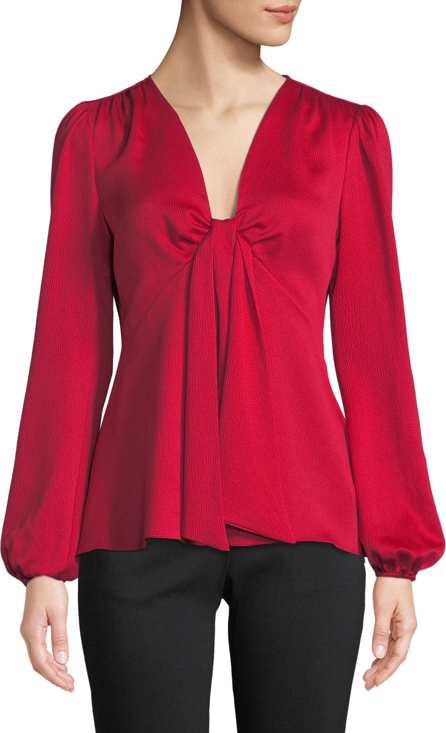 MICHAEL MICHAEL KORS Tie-Neck Long-Sleeve Woven Blouse