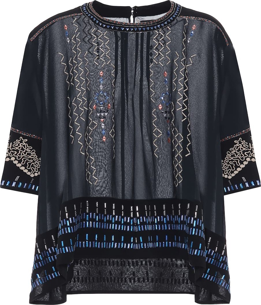 Isabel Marant Cerza embroidered silk blouse