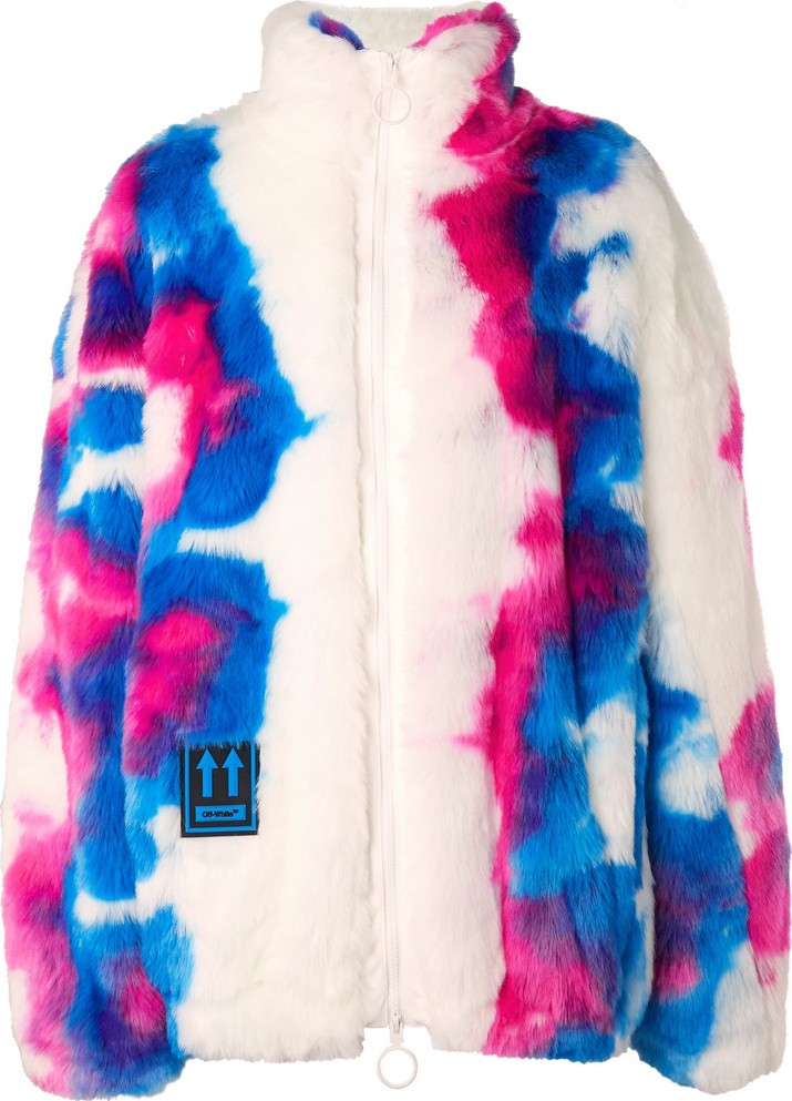 Off White Oversized Faux Fur Jacket