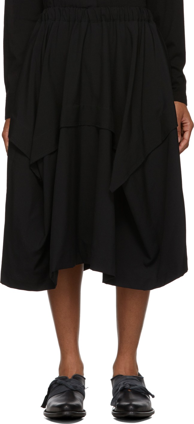 Comme Des Garçons Comme Des Garçons Black Middle Seam Detail Skirt