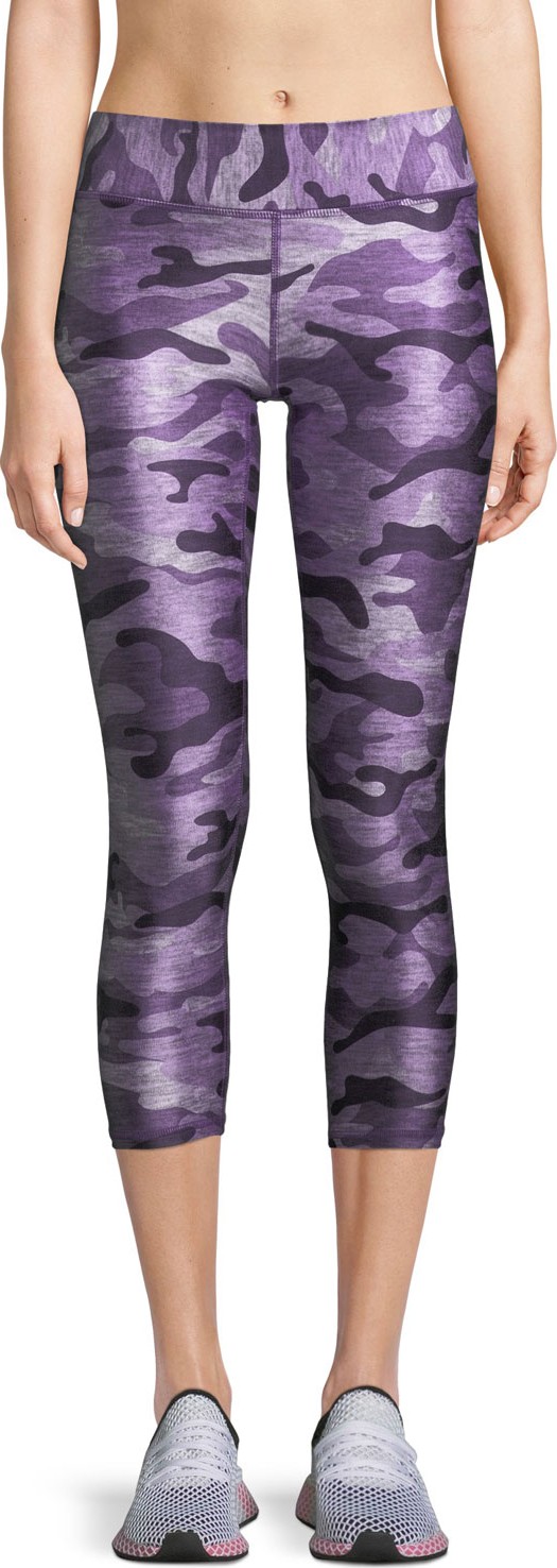 Terez Ultra Violet Camo-Print Capri Leggings