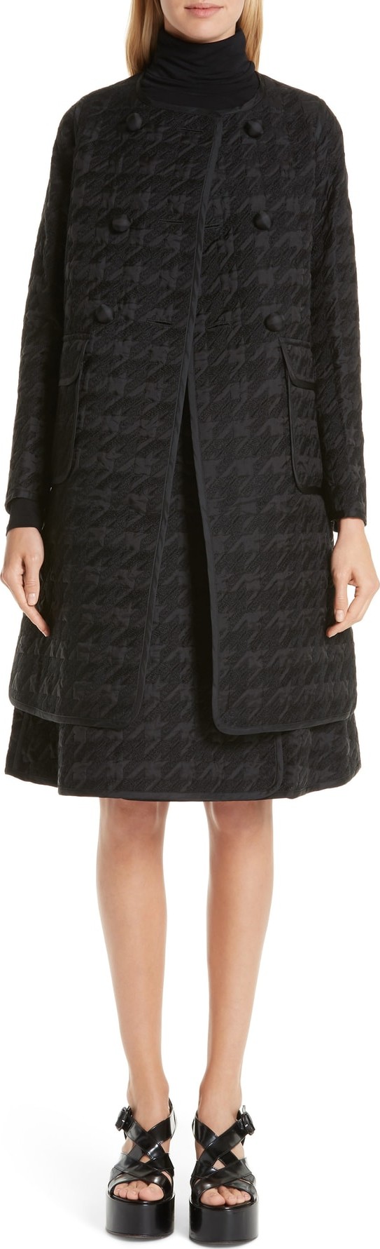 Noir Kei Ninomiya Quilted Houndstooth Coat