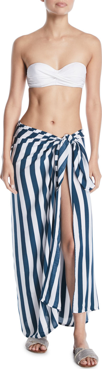 MIKOH Kainoa Striped Woven Coverup Pareo