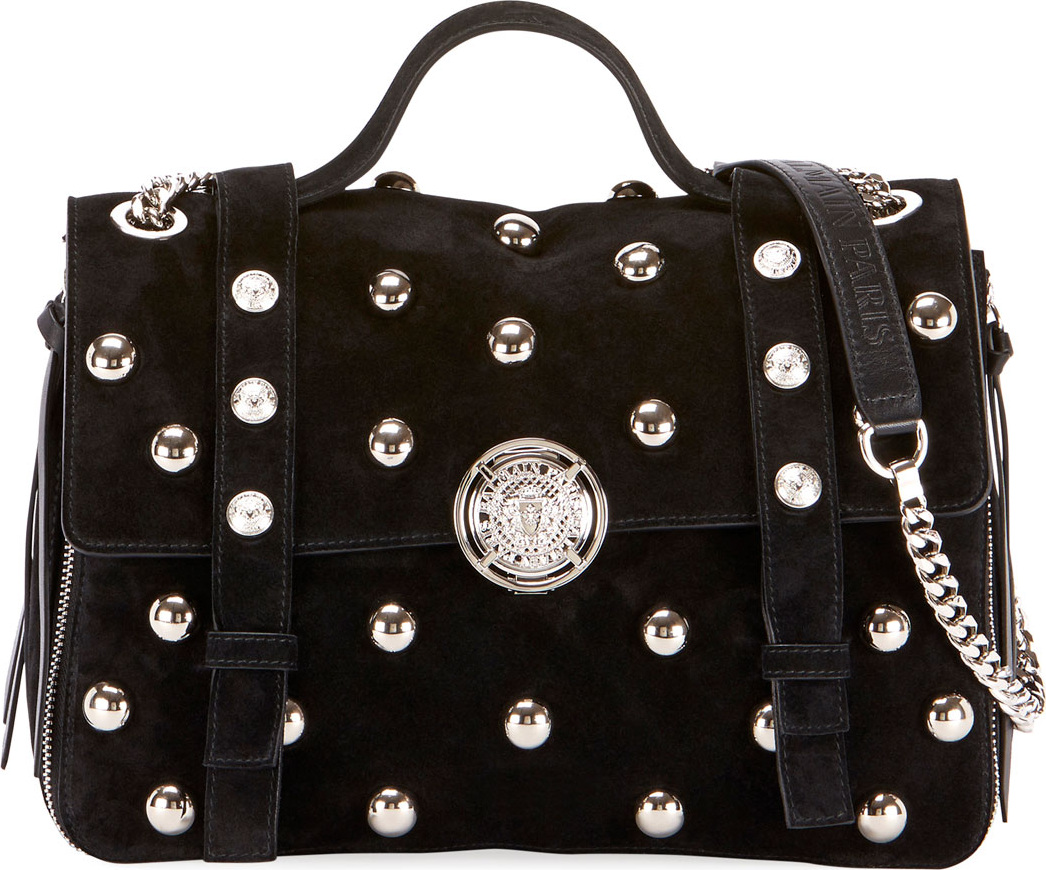 Balmain Baby Soft Pearly Flap Shoulder Bag