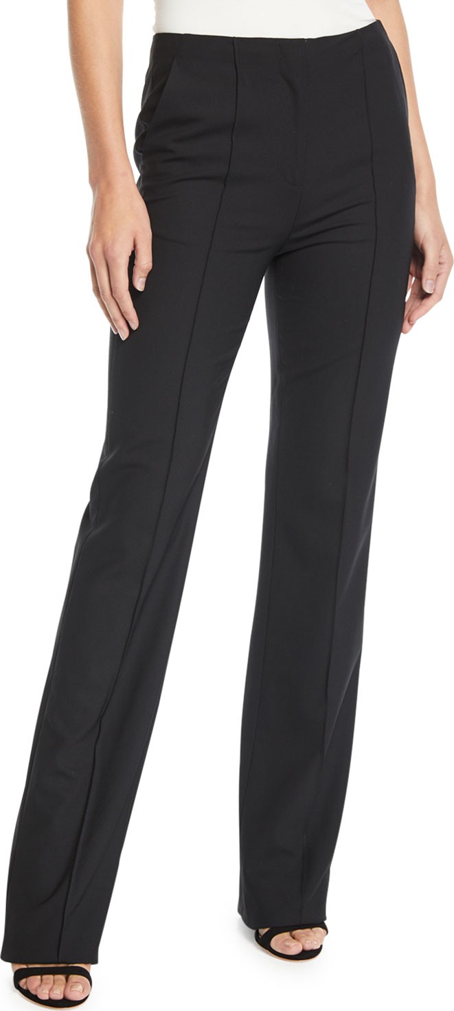 DIANE von FURSTENBERG Cruz Pleated Crepe Straight-Leg Pants