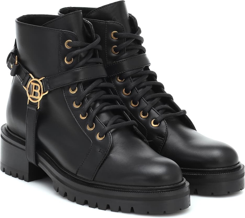 Balmain Embellished leather ankle boots