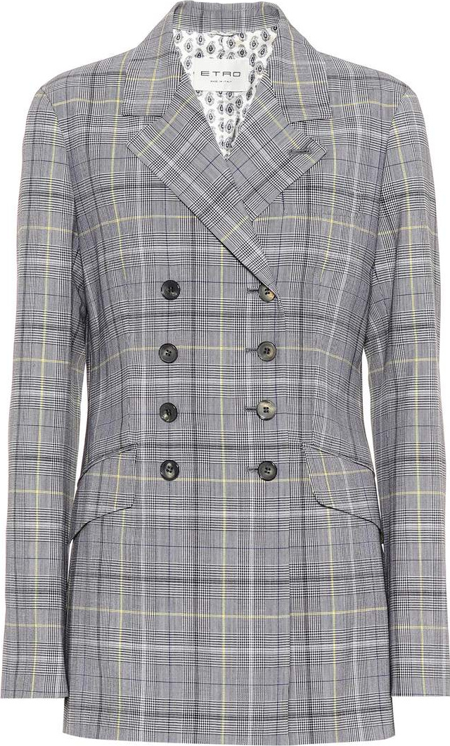Etro Checked wool and mohair blazer