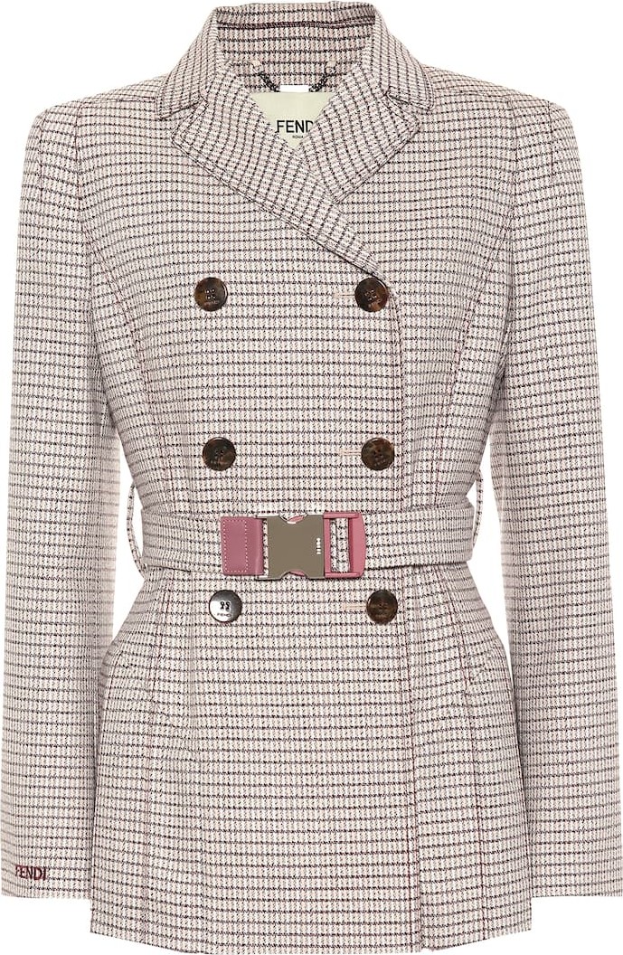 Fendi Checked wool-blend blazer