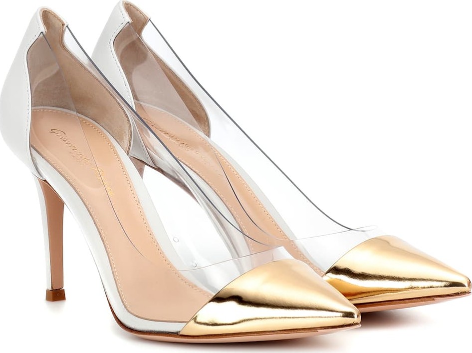Gianvito Rossi Plexi transparent and leather pumps