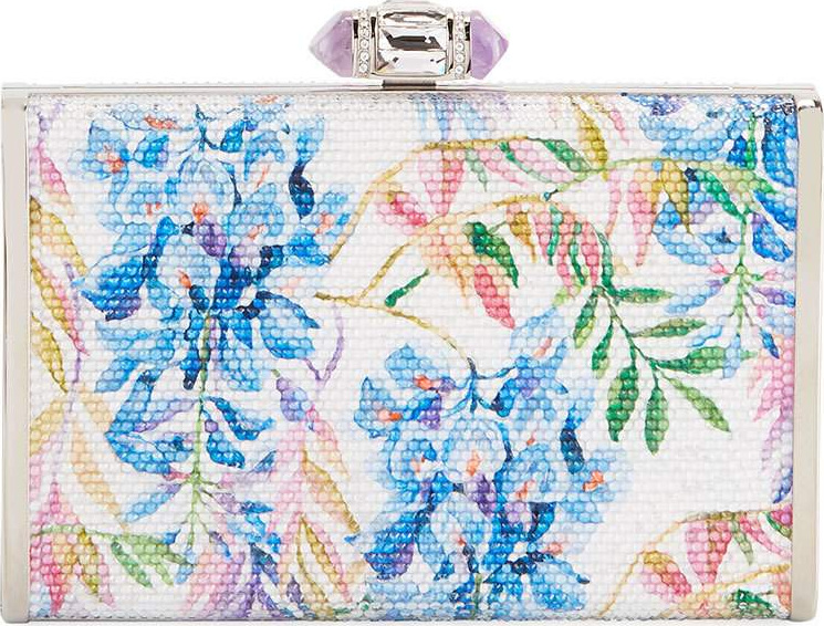 Judith Leiber River Blossoms Tall Slender Rectangle Evening Clutch Bag