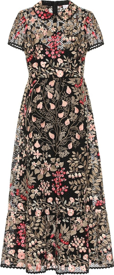 RED Valentino Embroidered broderie anglaise midi dress