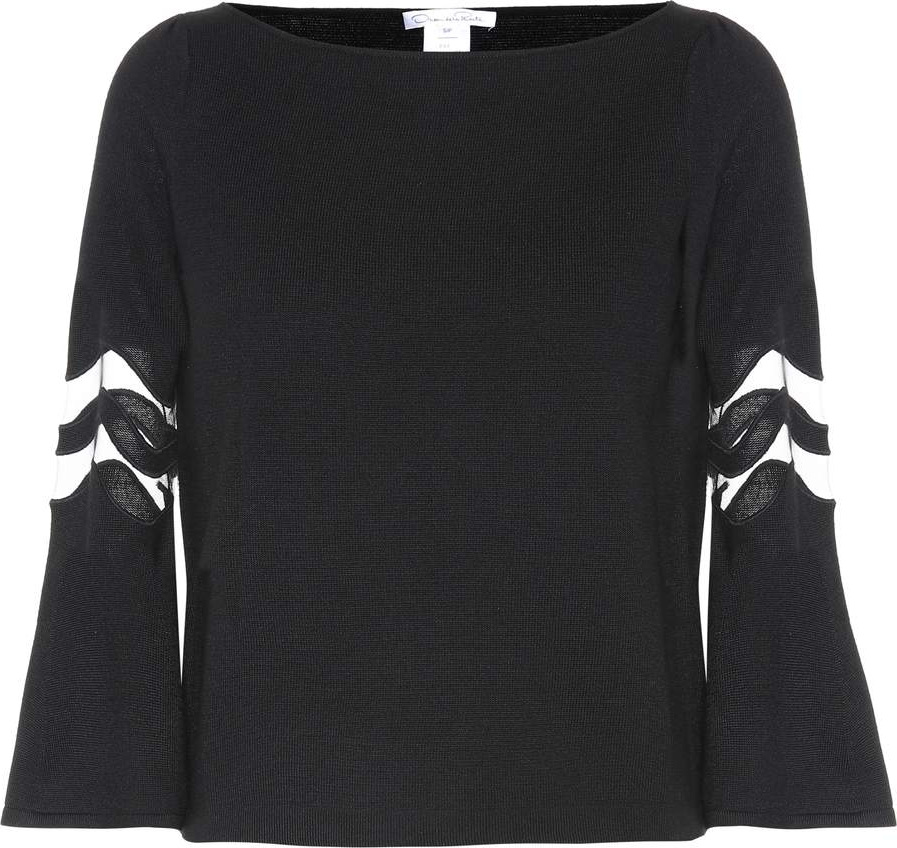 Oscar De La Renta Wool and silk top