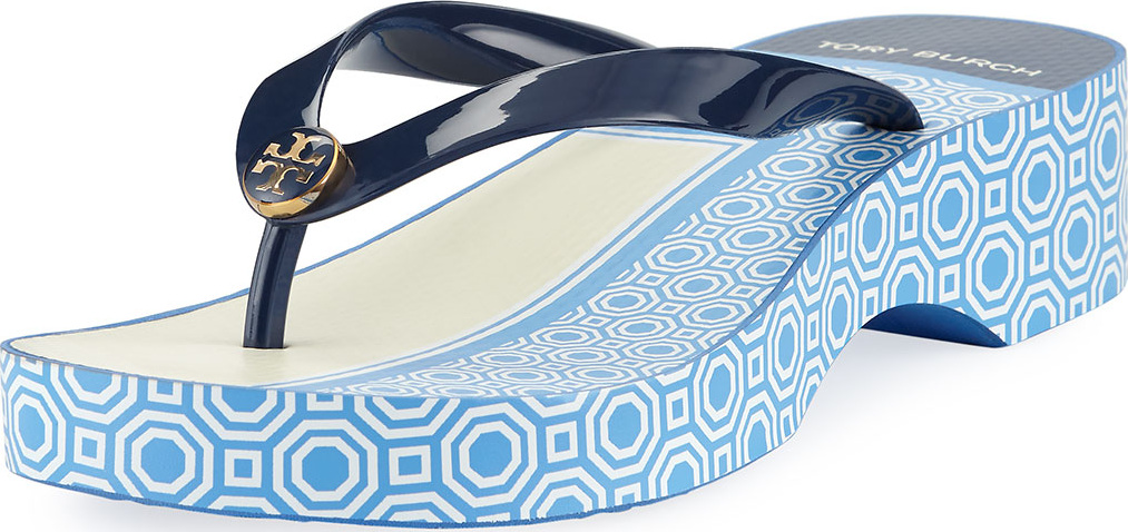 Tory Burch Cutout Wedge Flip Flop
