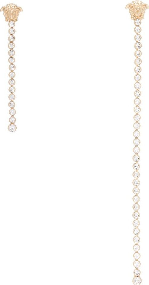 Versace Mismatched Medusa crystal drop earrings