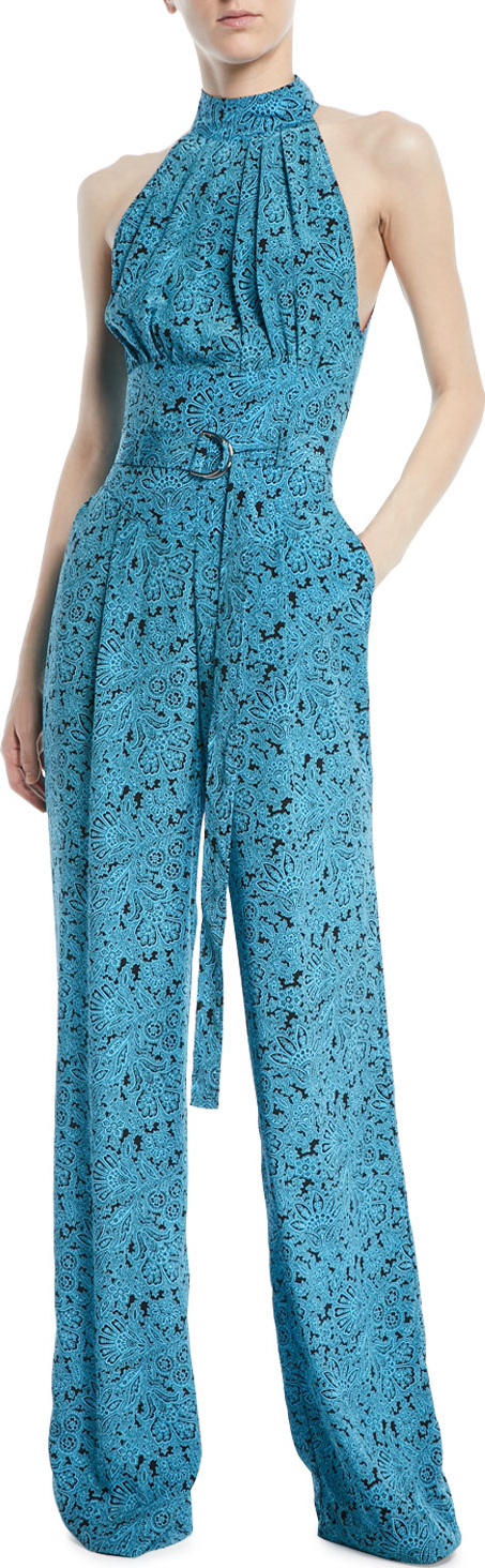 DIANE von FURSTENBERG Halter Belted Jumpsuit