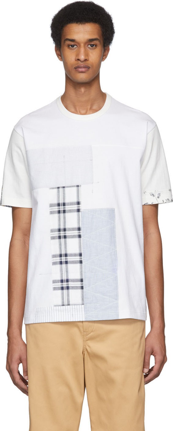 Junya Watanabe White & Off-White Multi Fabric T-Shirt
