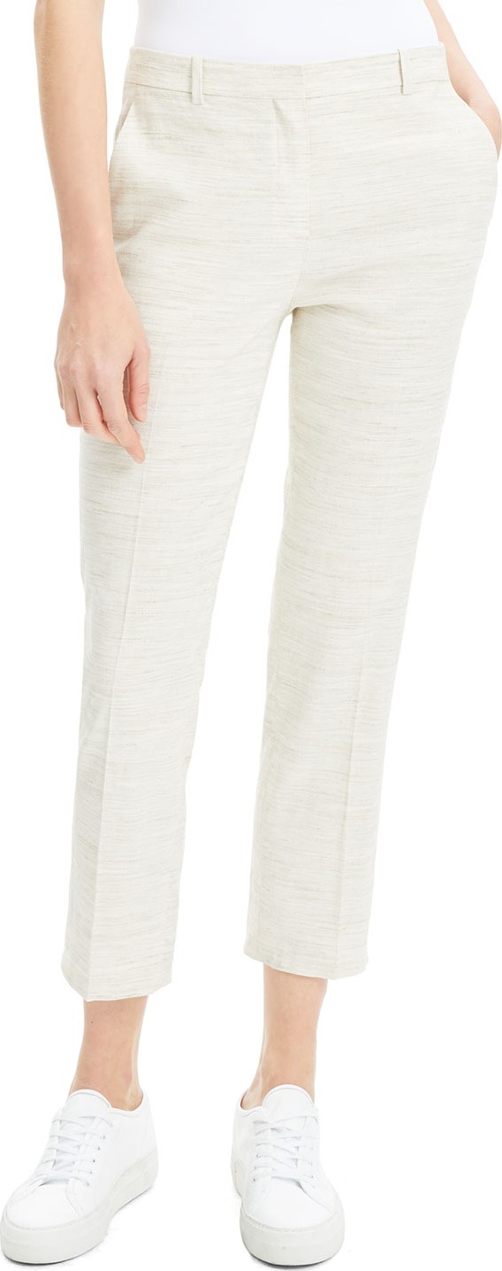 Theory Tailor Sharkskin Cropped Ankle Trousers