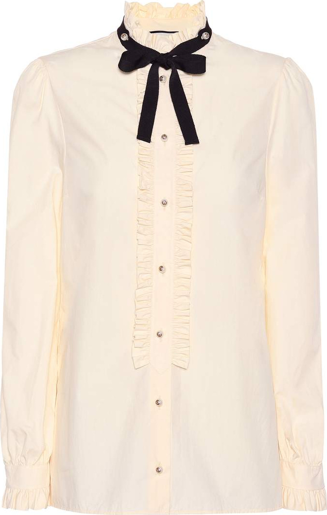 Gucci Embellished cotton blouse