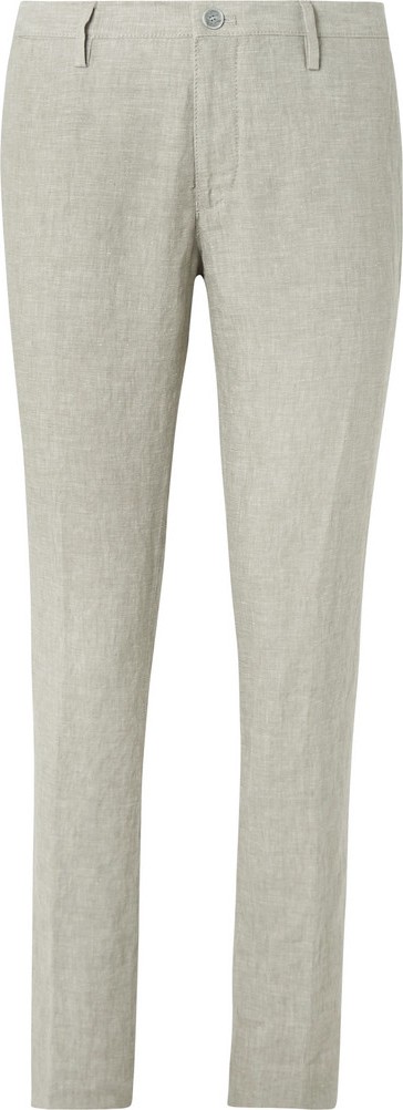 HUGO BOSS Beige Stanino Slim-Fit Linen Suit Trousers