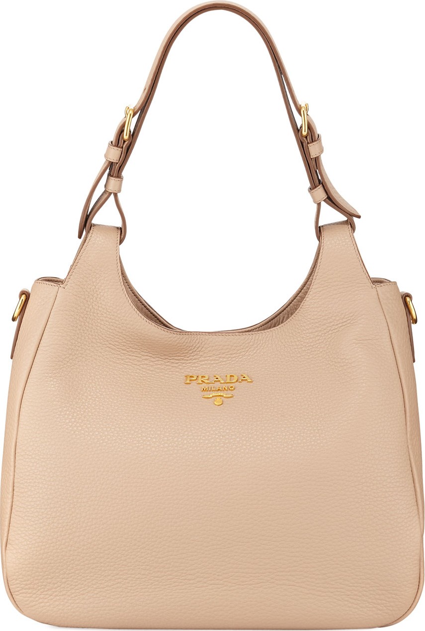 Prada Medium Daino Leather Hobo Bag