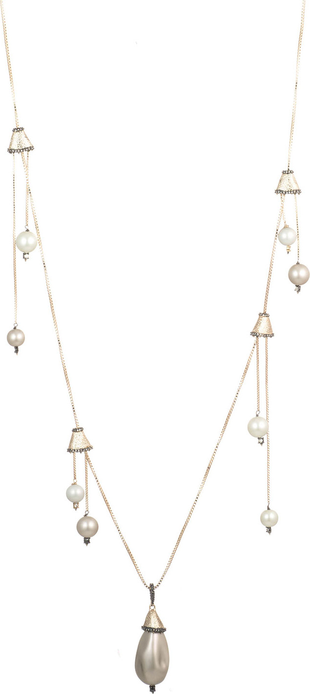 Alexis Bittar Multi-Pearl Drop Necklace