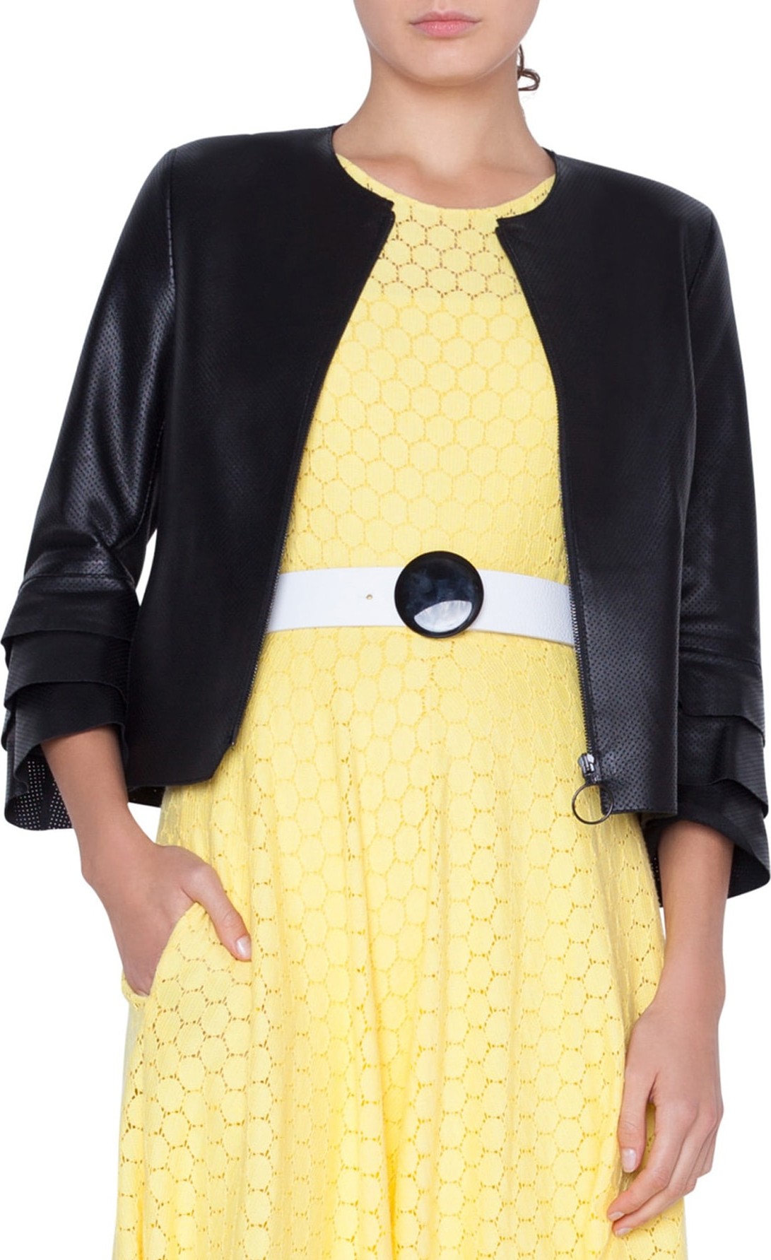 Akris Punto Wave Leather Jacket